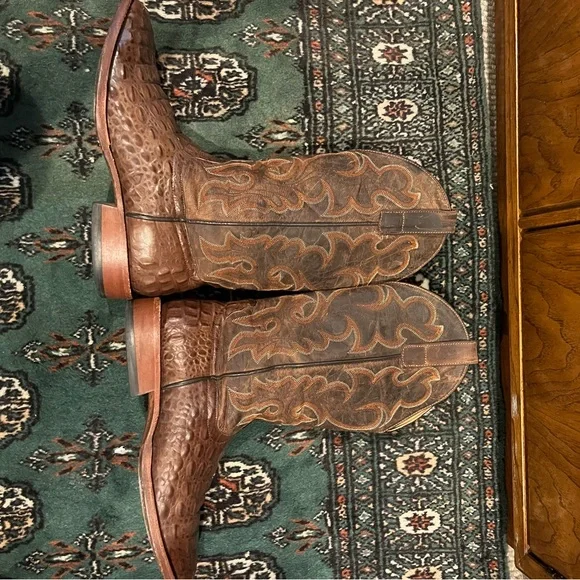 Horse Power Chocolate Nile Croc Print with Bone Mad Dog Top all leather - Picture 5 of 11